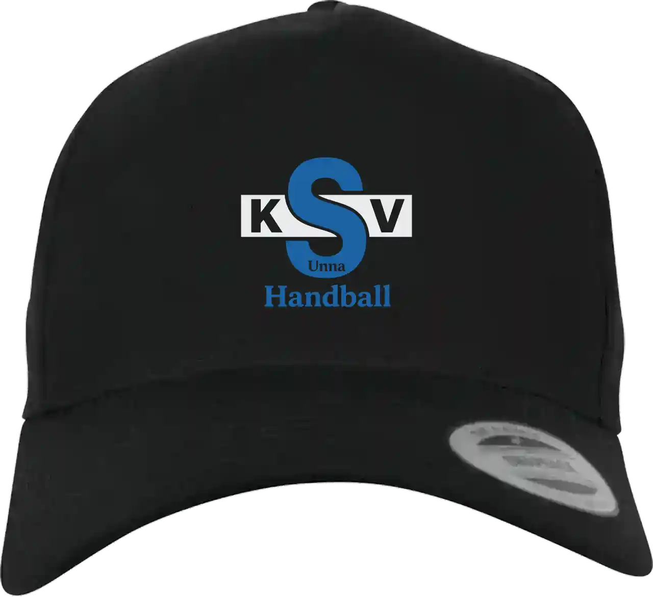 Basecap 5 Panel All Black Wappen